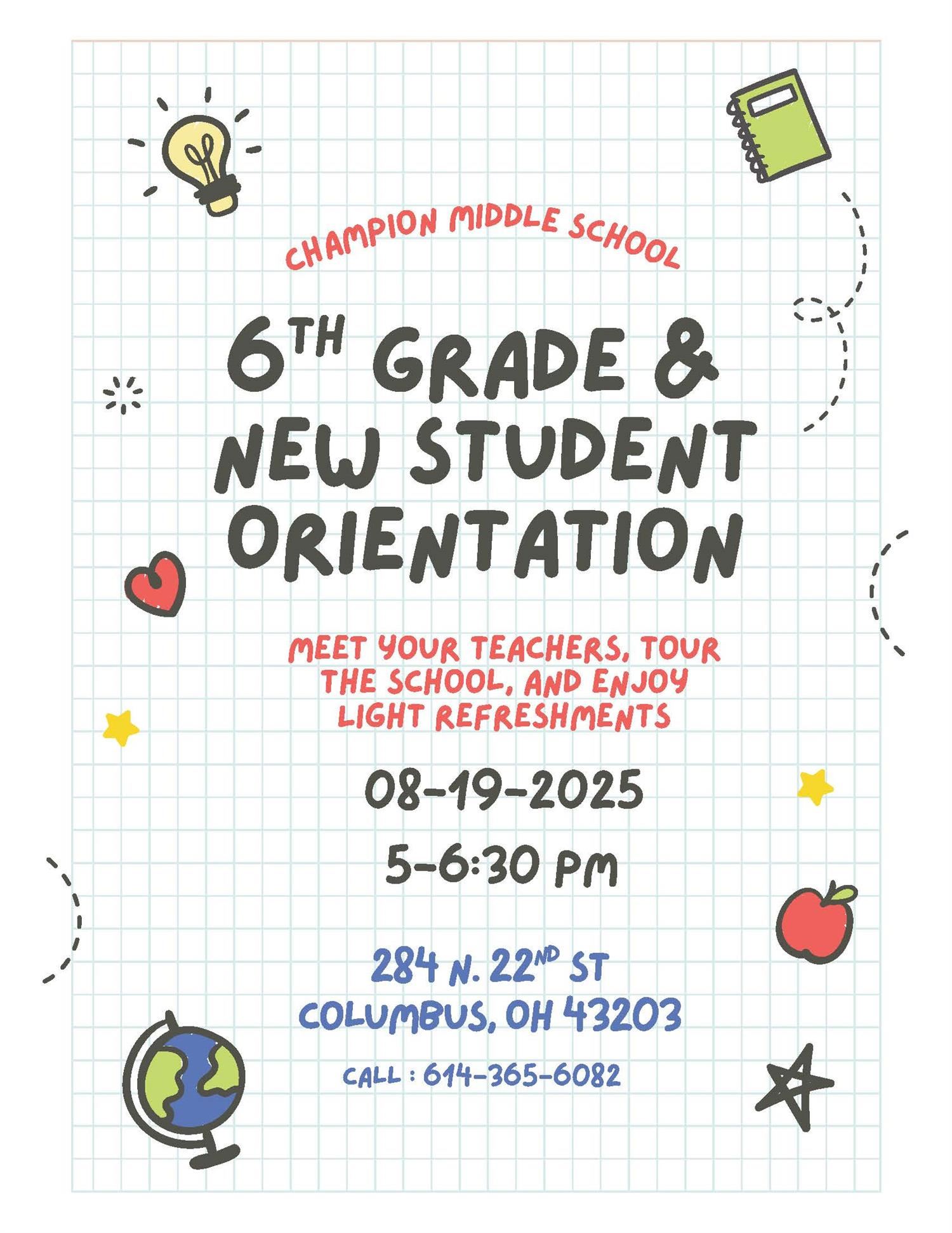 6th grade new student orientation